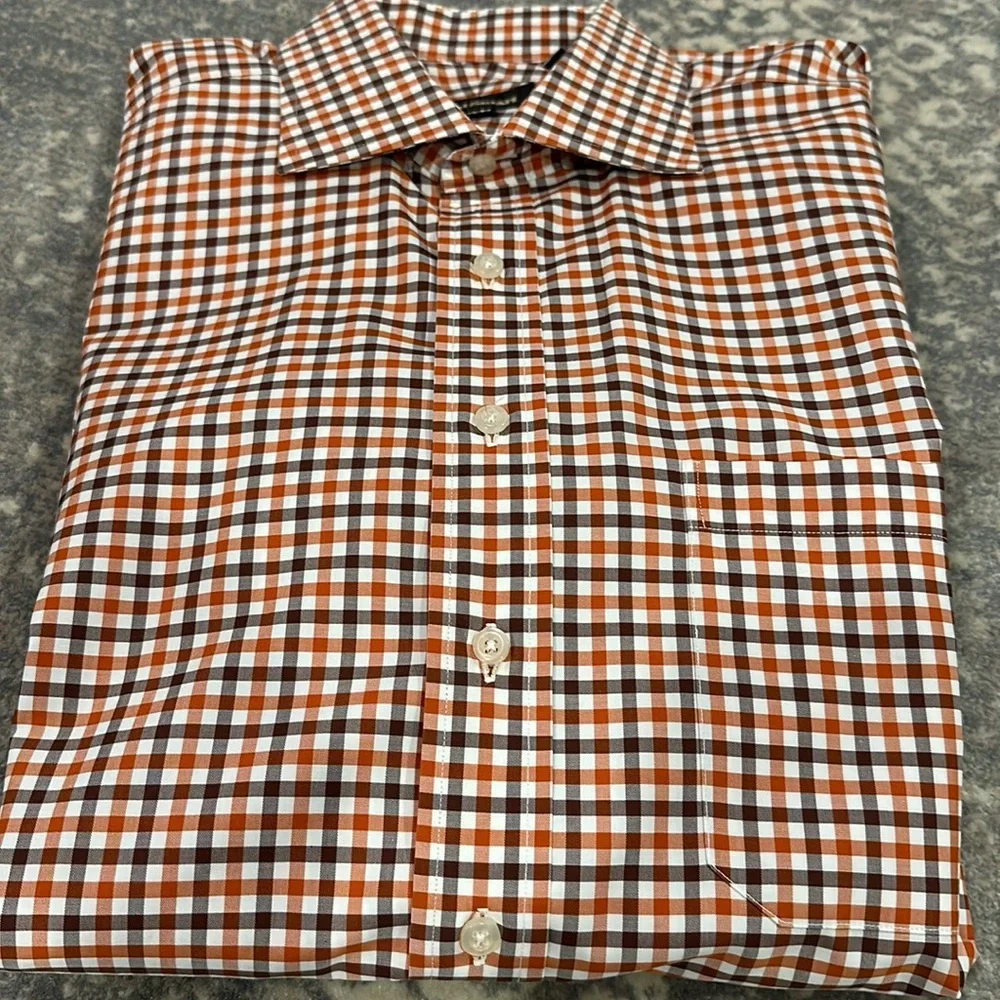PAUL STUART MENS CHECKED SHIRT 16 1/2 X 34 - Picture 8 of 9